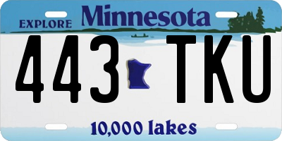 MN license plate 443TKU