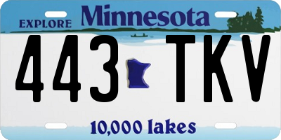 MN license plate 443TKV