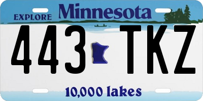 MN license plate 443TKZ