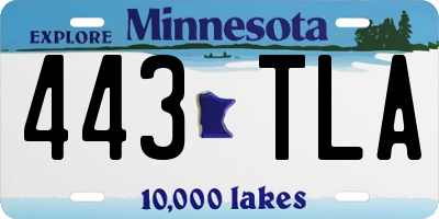 MN license plate 443TLA