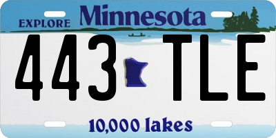 MN license plate 443TLE