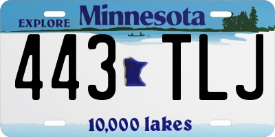 MN license plate 443TLJ