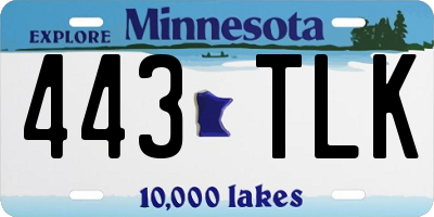 MN license plate 443TLK