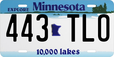 MN license plate 443TLO