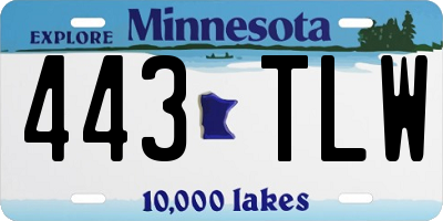 MN license plate 443TLW