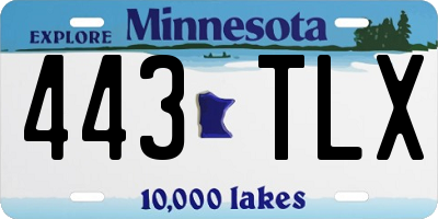 MN license plate 443TLX