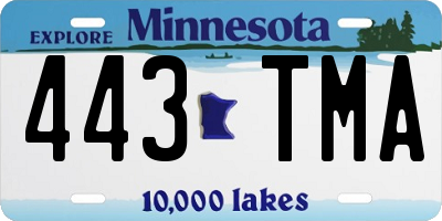 MN license plate 443TMA