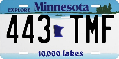 MN license plate 443TMF