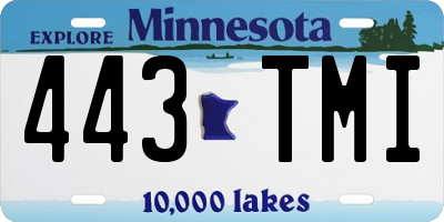 MN license plate 443TMI