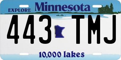 MN license plate 443TMJ