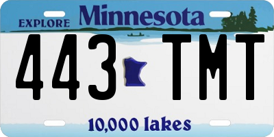 MN license plate 443TMT