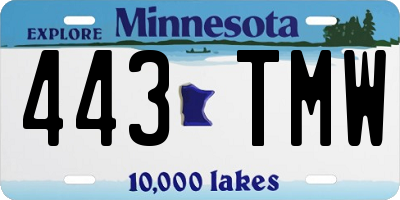 MN license plate 443TMW