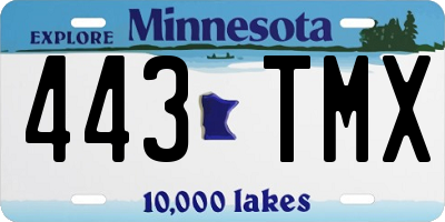 MN license plate 443TMX