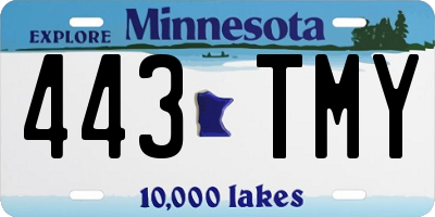 MN license plate 443TMY