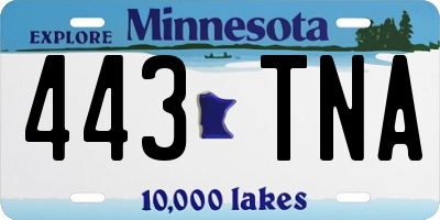 MN license plate 443TNA