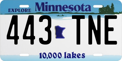 MN license plate 443TNE