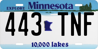 MN license plate 443TNF