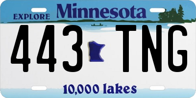 MN license plate 443TNG