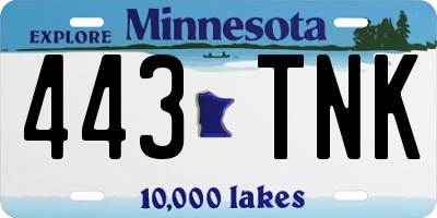 MN license plate 443TNK