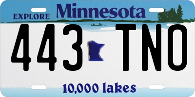 MN license plate 443TNO