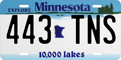 MN license plate 443TNS