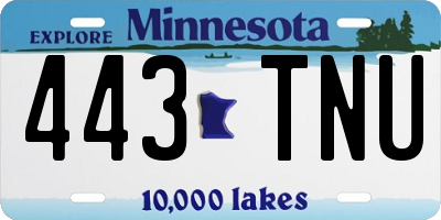 MN license plate 443TNU