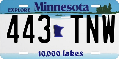 MN license plate 443TNW
