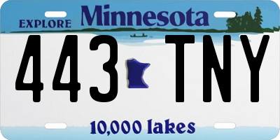 MN license plate 443TNY