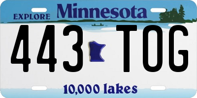 MN license plate 443TOG