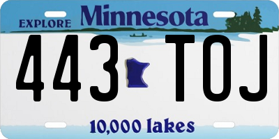 MN license plate 443TOJ