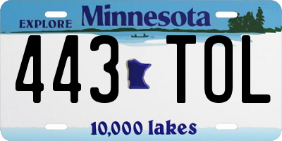 MN license plate 443TOL