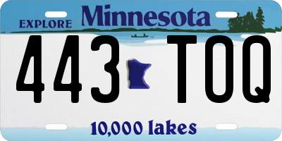 MN license plate 443TOQ