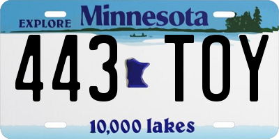 MN license plate 443TOY
