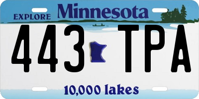 MN license plate 443TPA