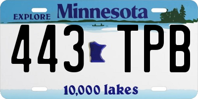 MN license plate 443TPB