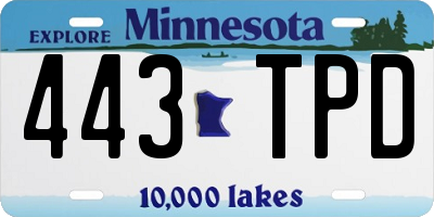 MN license plate 443TPD