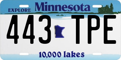 MN license plate 443TPE