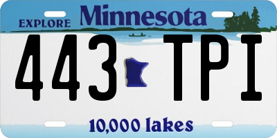 MN license plate 443TPI