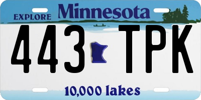 MN license plate 443TPK