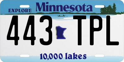 MN license plate 443TPL