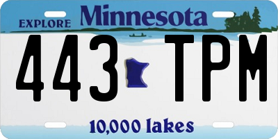 MN license plate 443TPM