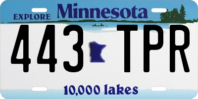 MN license plate 443TPR