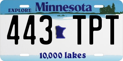 MN license plate 443TPT