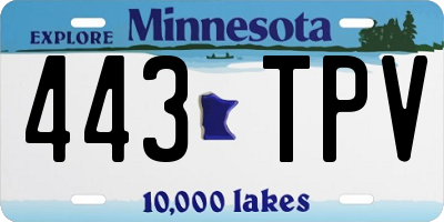 MN license plate 443TPV