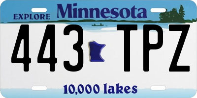 MN license plate 443TPZ