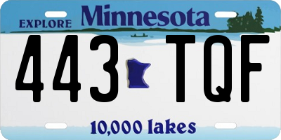 MN license plate 443TQF