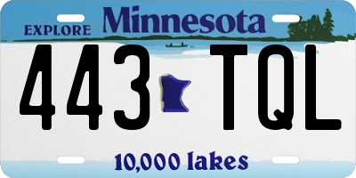 MN license plate 443TQL