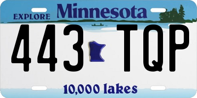 MN license plate 443TQP
