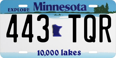 MN license plate 443TQR