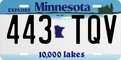 MN license plate 443TQV